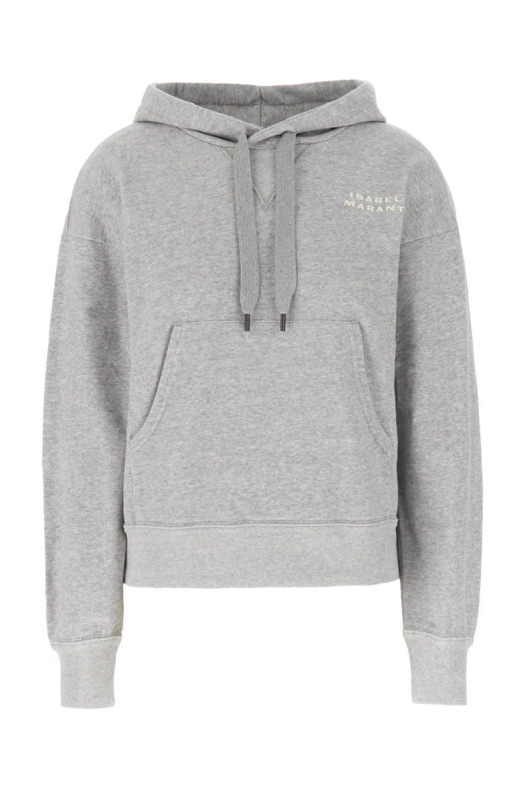 Isabel Marant Sylla Logo Embroidered Drawstring Hoodie