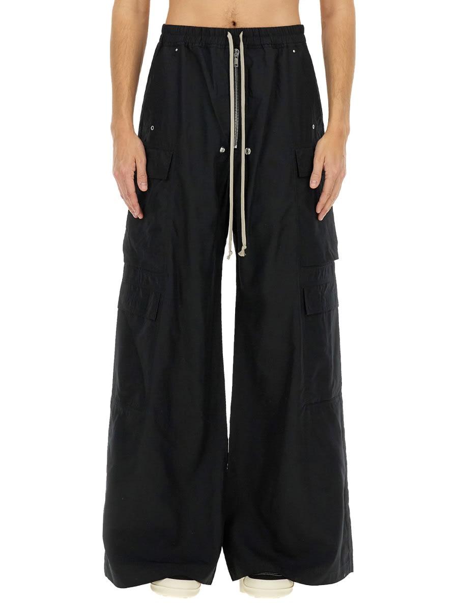 Rick Owens DRKSHDW Tencel Double Cargo Jumbo Belas Pants Black