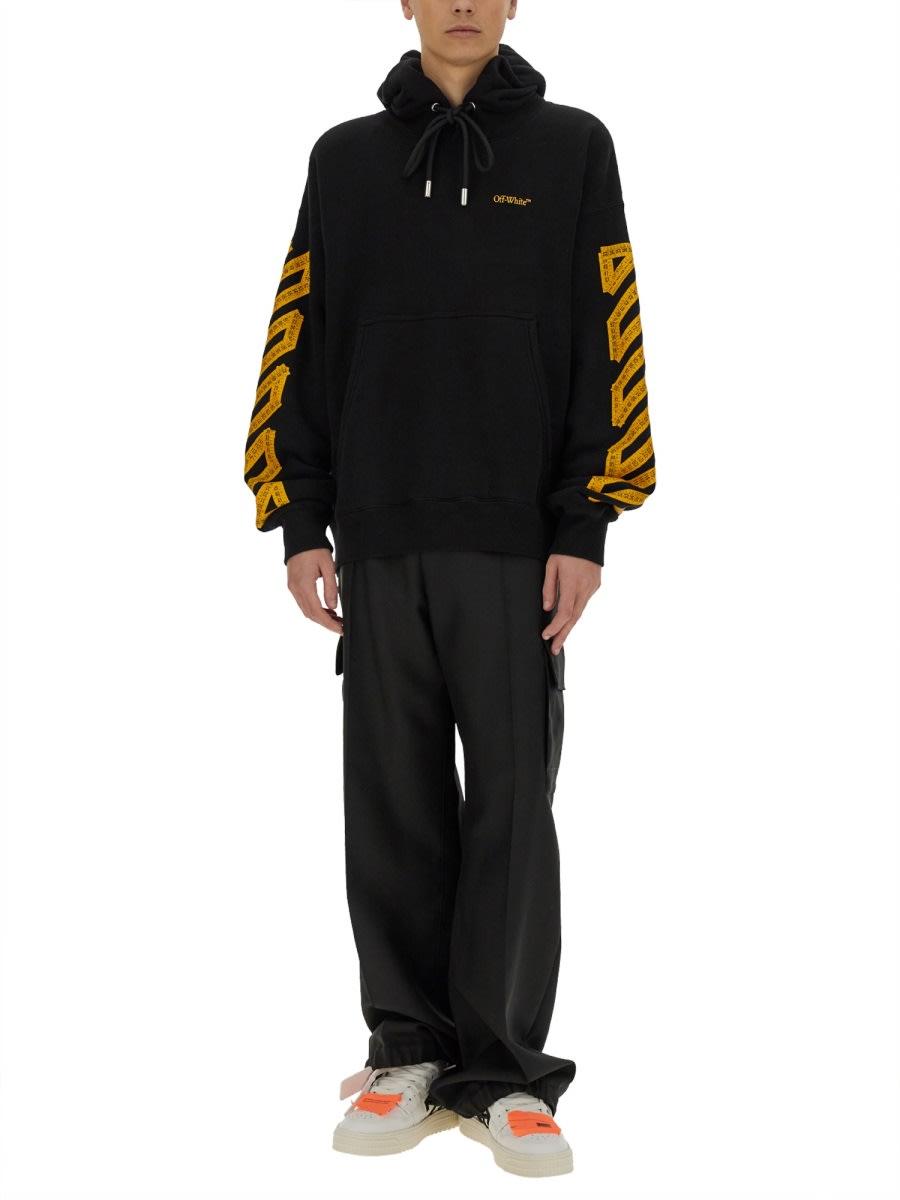 Off-White Men's Cotton Hoodie in Black