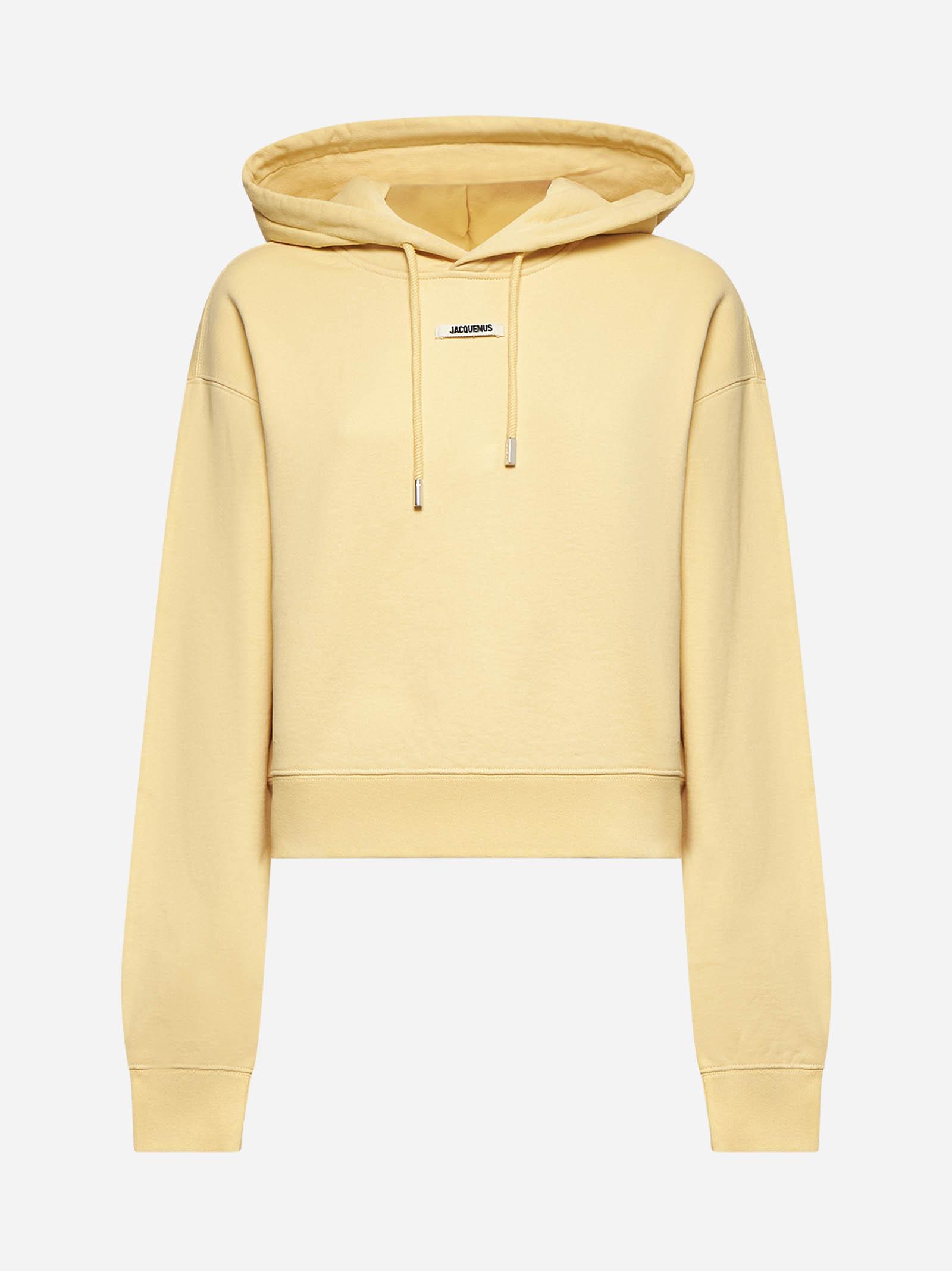 Jacquemus Women's The Sweatshirt With Grosgrain Hood in Yellow