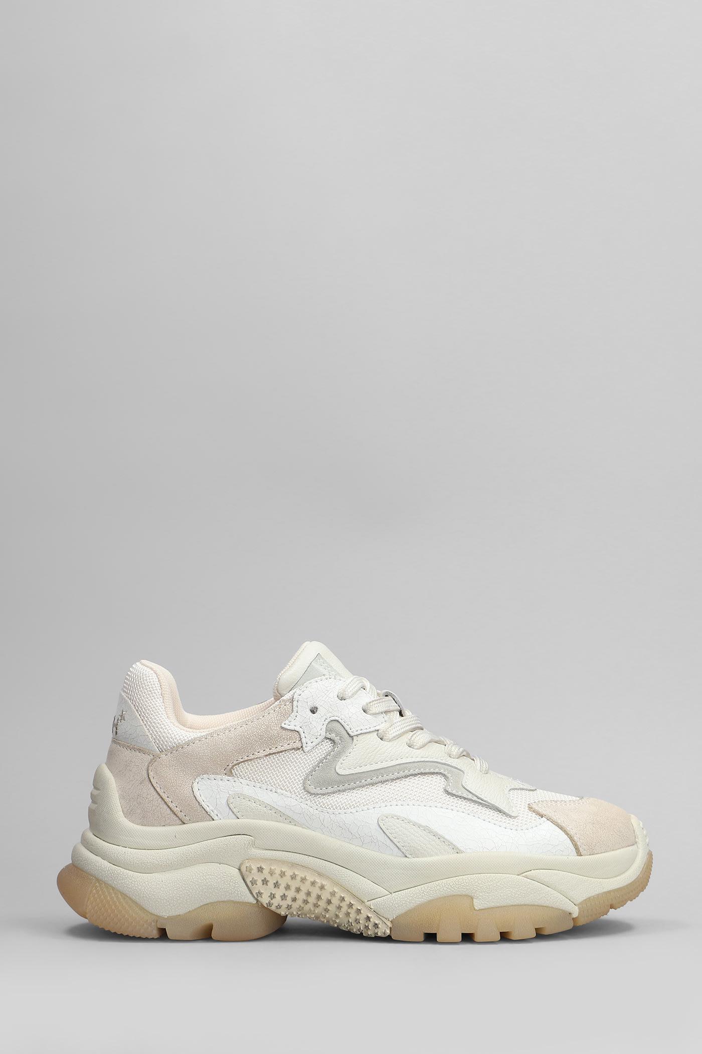 Ash Addict Sneakers in Beige Leather and Fabric