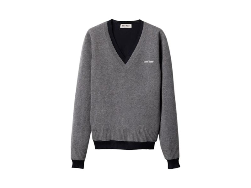 Miu Miu Silk Cashmere V-Neck Sweater and Two-tone Cashmere And Silk Oversize Sweater